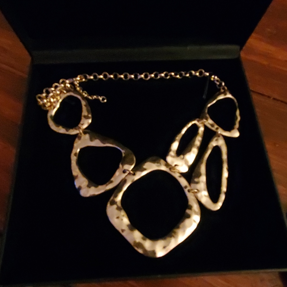 Gold Stacked Staement Necklace